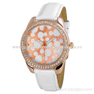 Custom promotion vogue leather strap watch, are best seller